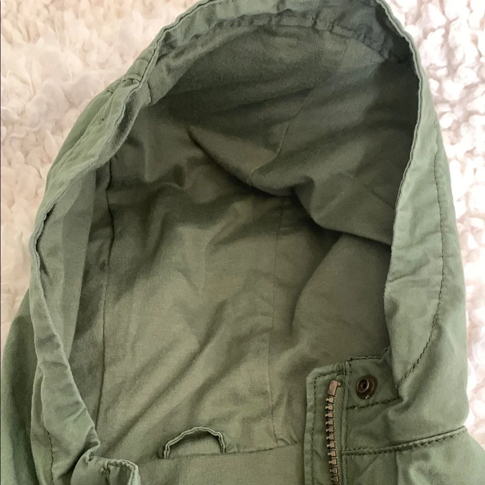 Old Navy Kids 12-18 M Army Green Utility Scout Style Hooded Zip Jacket